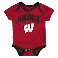 Ensemble de body trois pièces pour nouveau-né et nourrisson Outerstuff Wisconsin Badgers All Day Play