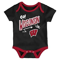 Newborn & Infant Outerstuff Wisconsin Badgers Three-Pack All Day Play Bodysuit Set
