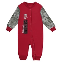 Combinaison à manches longues colorblock pour nouveau-né et nourrisson Red Wisconsin Badgers Playbook