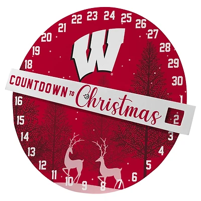 Pegasus Wisconsin Badgers Countdown to Christmas Wall Sign