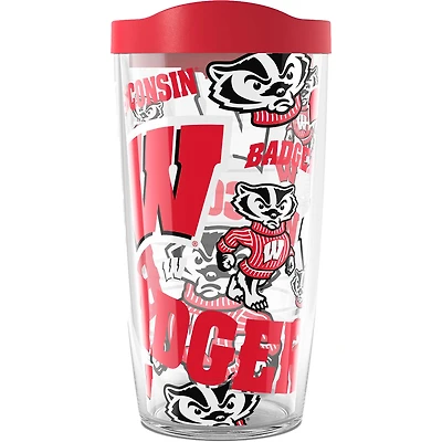 Blaireaux de Tervis Wisconsin 16 oz. Gobelet Allover Classic