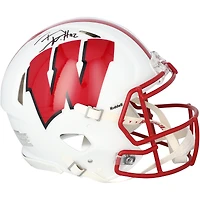 Casque Riddell Speed ​​Authentic autographié par T.J. Watt, Wisconsin Badgers