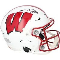 Casque Riddell Speed ​​Flex Authentic autographié par T.J. Watt des Wisconsin Badgers
