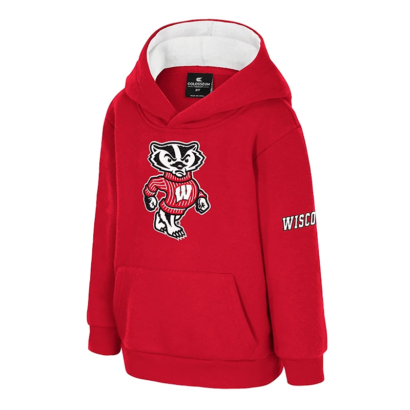Sweat à capuche en polaire gros logo pour tout-petits Colosseum Red Wisconsin Badgers