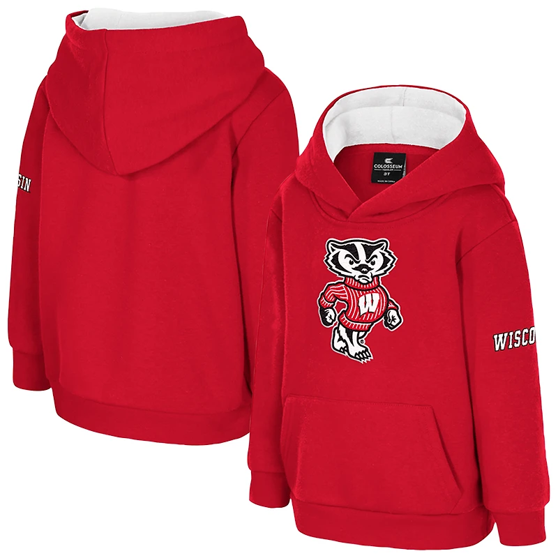 Sweat à capuche en polaire gros logo pour tout-petits Colosseum Red Wisconsin Badgers