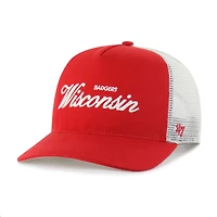Casquette ajustable unisexe « 47 Red Wisconsin Badgers Contemporary Basics Foundation Trucker Hitch »