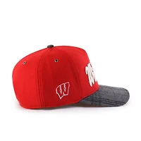Unisex '47 Red Wisconsin Badgers Windowpane Plaid Collection Hitch Adjustable Hat