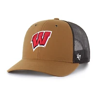 Unisex Carhartt x '47  Brown Wisconsin Badgers Trucker Adjustable Hat