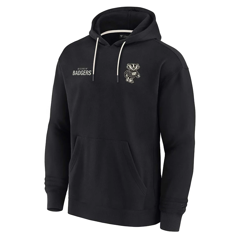 Unisex Fanatics Black Wisconsin Badgers Elements Super Soft Fleece Pullover Hoodie