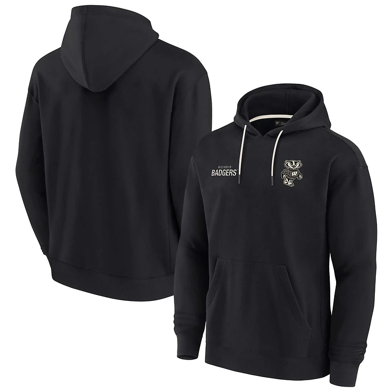 Sweat à capuche unisexe Fanatics noir Wisconsin Badgers Elements en polaire ultra douce