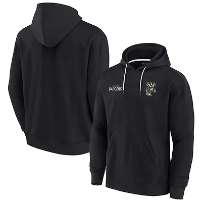 Sweat à capuche unisexe Fanatics noir Wisconsin Badgers Elements en polaire ultra douce