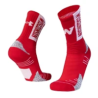 Chaussettes unisexes Under Armour rouges Wisconsin Badgers Throwback Playmaker Tri-Blend Crew