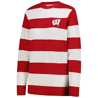 Unisex Uscape Apparel  White Wisconsin Badgers Renew Knit Stadium Sweater