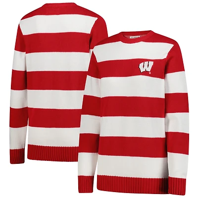 Unisex Uscape Apparel  White Wisconsin Badgers Renew Knit Stadium Sweater