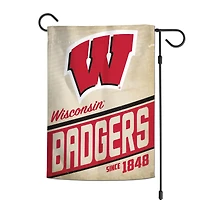 WinCraft Wisconsin Badgers 12" x 18" Throwback Logo Double-Sided Garden Flag