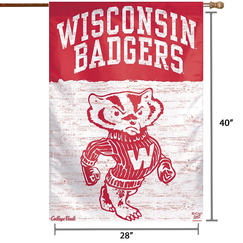 WinCraft Wisconsin Badgers 28" x 40" College Vault Single-Sided House Banner