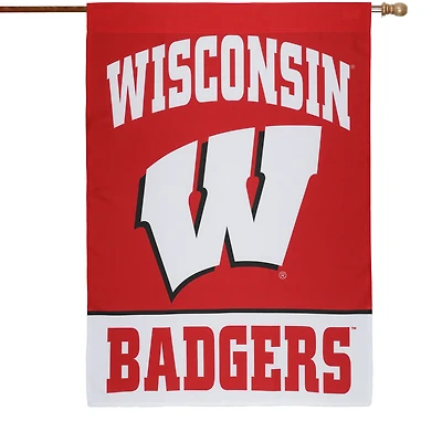 Bannière verticale simple face WinCraft Wisconsin Badgers 28" x 40" avec logo principal