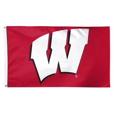 WinCraft Wisconsin Badgers Drapeau de luxe simple face 3 pi x 5 pi