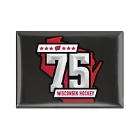 WinCraft Wisconsin Badgers 75th Anniversary Hockey Fridge Magnet