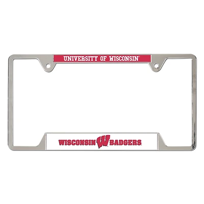Cadre de plaque d'immatriculation en métal chromé WinCraft Wisconsin Badgers