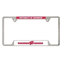 Cadre de plaque d'immatriculation en métal chromé WinCraft Wisconsin Badgers