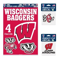 Pack de décalcomanies WinCraft Wisconsin Badgers