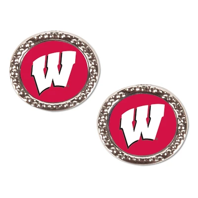 Boucles d'oreilles rondes WinCraft Wisconsin Badgers Team