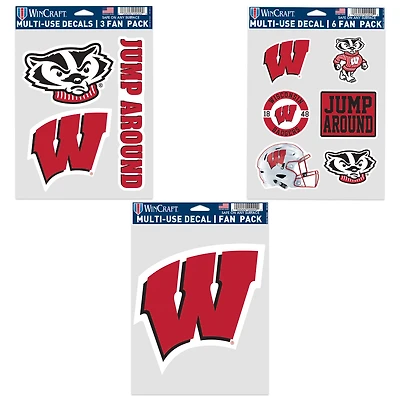 WinCraft Wisconsin Badgers Three-Pack Fan Decal Set