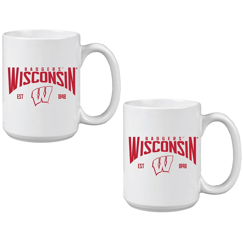 Lot de deux tasses de 425 ml des Wisconsin Badgers