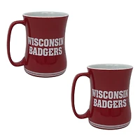 Lot de deux tasses sculptées de barista de 473 ml (16 oz) des Wisconsin Badgers