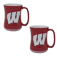 Lot de deux tasses sculptées de barista de 473 ml (16 oz) des Wisconsin Badgers
