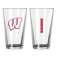 Wisconsin Badgers 16oz. Team Wordmark Game Day Pint Glass