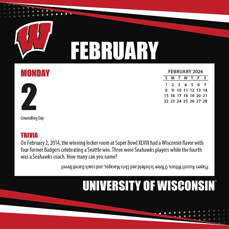 Wisconsin Badgers 2026 Box Calendar