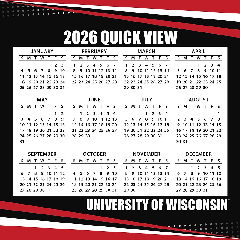 Wisconsin Badgers 2026 Box Calendar