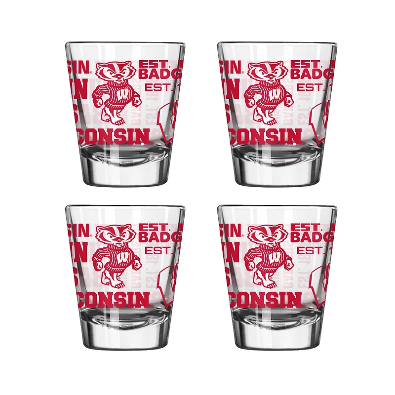 Wisconsin Badgers 4-Pack 2oz. Shot Glass Set