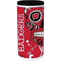 Wisconsin Badgers Dia acier inoxydable 12 oz. Refroidisseur de canette mince
