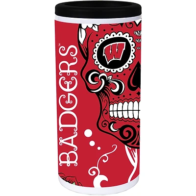 Wisconsin Badgers Dia acier inoxydable 12 oz. Refroidisseur de canette mince