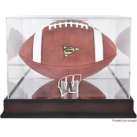 Étui de football avec logo de base en acajou des Wisconsin Badgers et dos en miroir