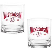 Lot de deux verres à whisky Established Rocks de 41 cl des Wisconsin Badgers