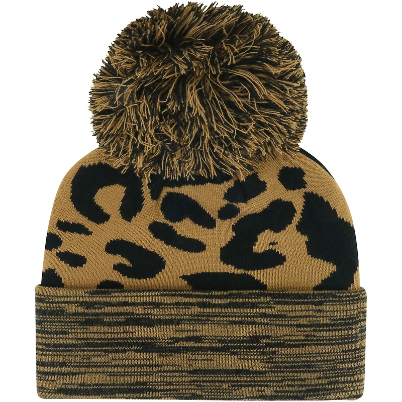 Bonnet en tricot à revers rosette '47 marron Wisconsin Badgers pour femmes avec pompon