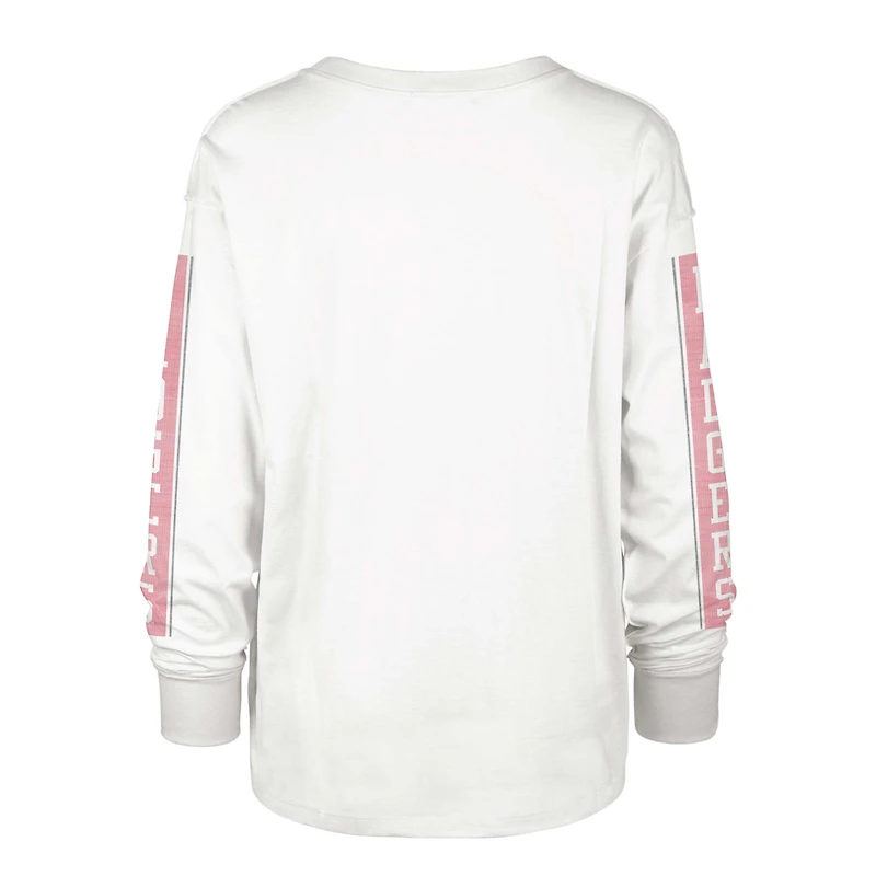 T-shirt à manches longues '47 Cream Wisconsin Badgers Statement SOA 3-Hit pour femmes