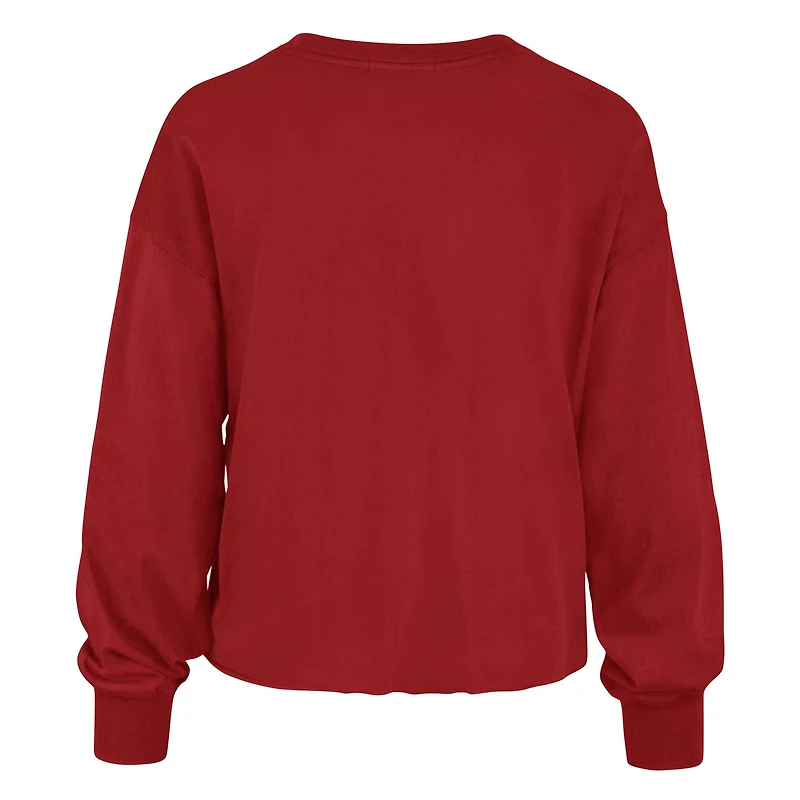 Women's '47 Red Wisconsin Badgers Bottom Line Parkway Long Sleeve High Waist T-Shirt