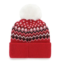 Bonnet Elsa rouge Wisconsin Badgers '47 pour femme, à revers et pompon