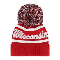Women's '47  Red Wisconsin Badgers Spirited Cuffed Knit Hat with Pom