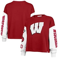 T-shirt à manches longues rouge 47 Wisconsin Badgers Sydney pour femme