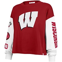 T-shirt à manches longues rouge 47 Wisconsin Badgers Sydney pour femme