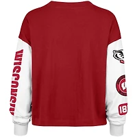 T-shirt à manches longues rouge 47 Wisconsin Badgers Sydney pour femme