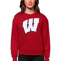 Sweat-shirt à col rond Victory pour femme, rouge Antigua Wisconsin Badgers