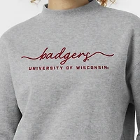 Women's Champion  Gray Wisconsin Badgers Triumph Mock Neck Sweatshirt