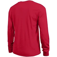 T-shirt à manches longues avec logo Arch Over des Scarlet Wisconsin Badgers, championnes féminines